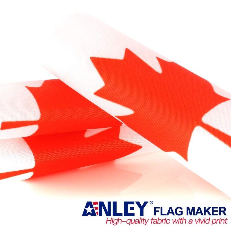 Anley Canada Deluxe Desk Flag Set - 6 x 4 Inch Miniature Canadian Desktop Flag with 12" Solid Pole - Vivid Color and Fade Resistant - Black Base and Spear Top - Image 2
